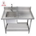 Commercial Free Standing Stainless Steel 1 One Compartment Sink with Drainboard